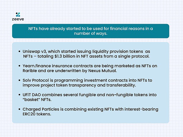 在金融和贸易中，NFT的真实用例